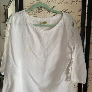 NATURAL LIFE White Blouse with open sleeves